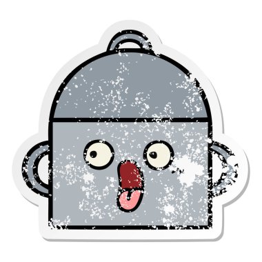 tencereye bir sevimli çizgi sıkıntılı etiket