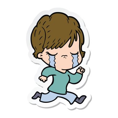 ağlayan bir çizgi film kadın etiketi