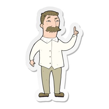 etiket bir çizgi film adamın bıyıklı