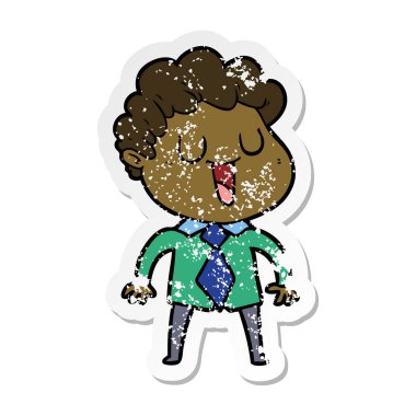 gülünecek bir çizgi film adamın sıkıntılı etiket