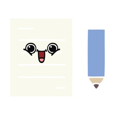 düz renk retro çizgi film test kağıt