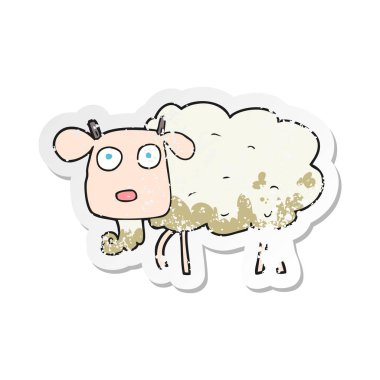 karikatür çamurlu keçi Retro sıkıntılı etiket