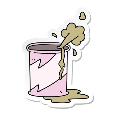 ilginç bir el etiket karikatür patlayan soda olabilir çizilmiş