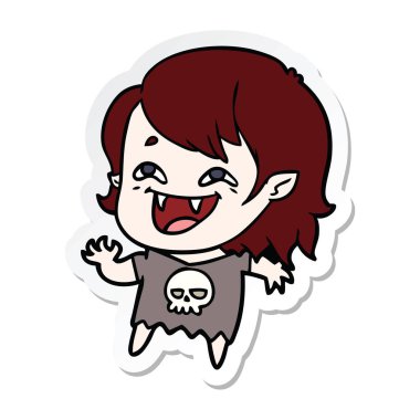 bir çizgi film gülen vampir kız etiketi