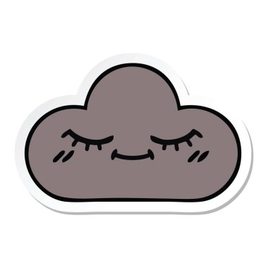 sevimli çizgi fırtına bulutu etiket
