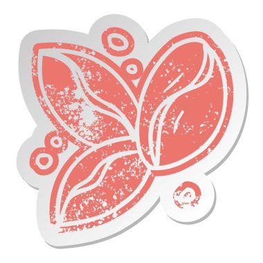 Üç kahve çekirdekleri sıkıntılı eski etiket