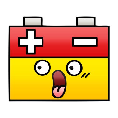 Degrade gölgeli karikatür akü