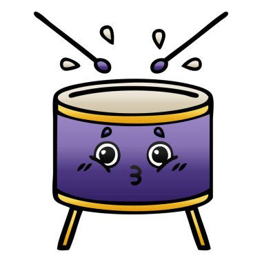 Degrade gölgeli karikatür bir davul