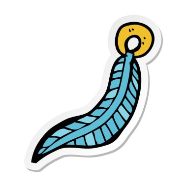 bir çizgi film tüy Anahtarlık etiket