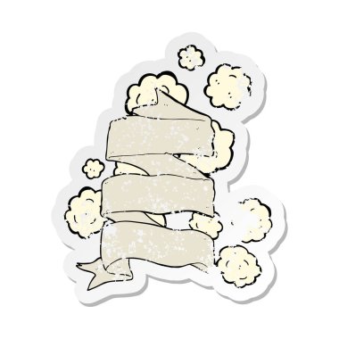 çizgi film eski kaydırma Banner Retro sıkıntılı etiket