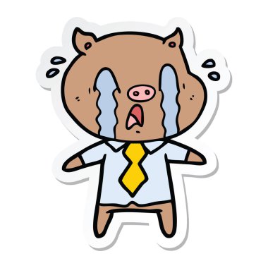 etiket insan giyim eşyası ağlayan bir domuz karikatür