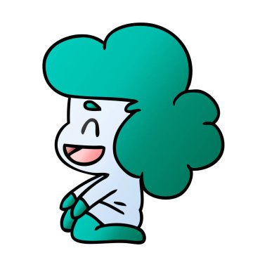 kawaii uzaylı kız degrade çizgi film gösterimi