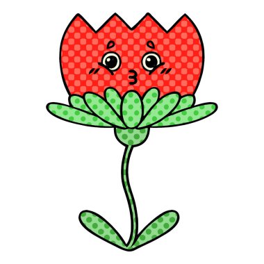 çizgi roman tarzı çizgi film çiçek