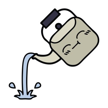 sevimli çizgi dökülen bir Kettle