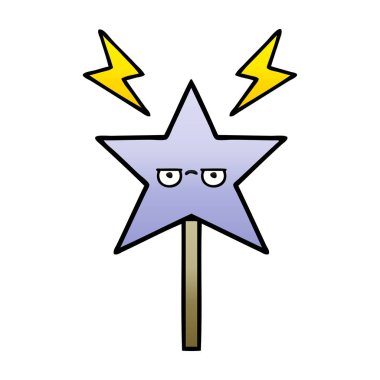 Degrade gölgeli çizgi film sihirli değnek