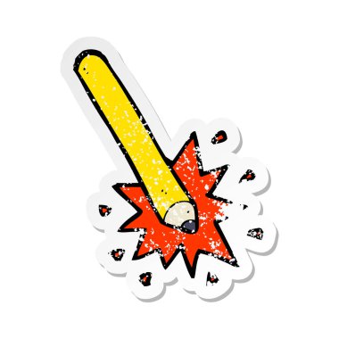 bir karikatür kalem Retro sıkıntılı etiket