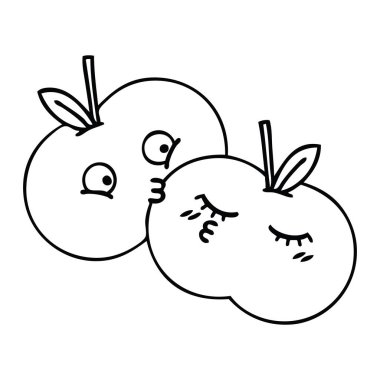 Çizim karikatür elma