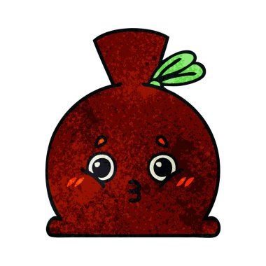 Retro grunge doku karikatür bir çuval