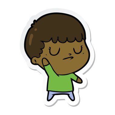 bir çizgi film huysuz çocuğun etiket