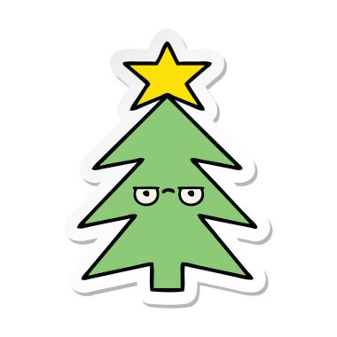 sevimli çizgi Noel ağacı Sticker