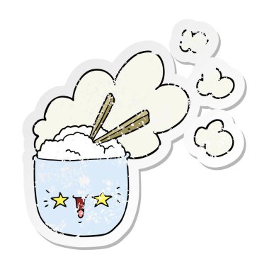 sevimli çizgi ateşli tabağı sıkıntılı etiket