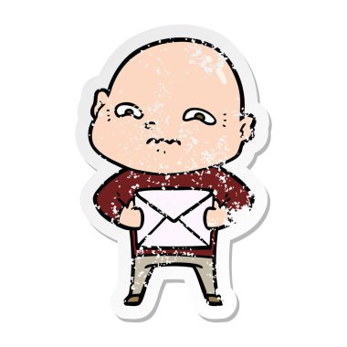 bir çizgi film gergin adam sıkıntılı etiket