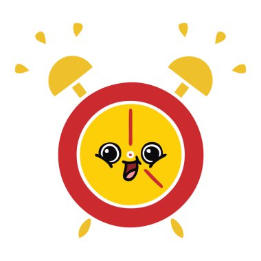 düz renk retro karikatür bir çalar saat