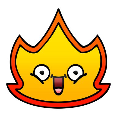 Degrade gölgeli karikatür mutlu ateş