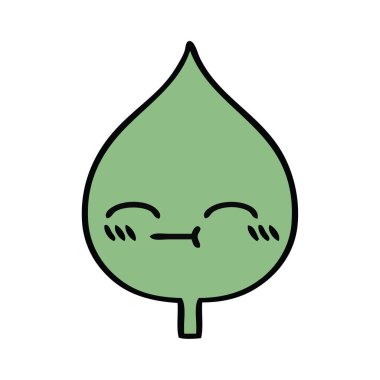 sevimli çizgi ekspresiyon yaprak