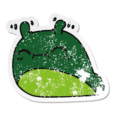 sıkıntılı etiket karikatür mutlu kawaii slug