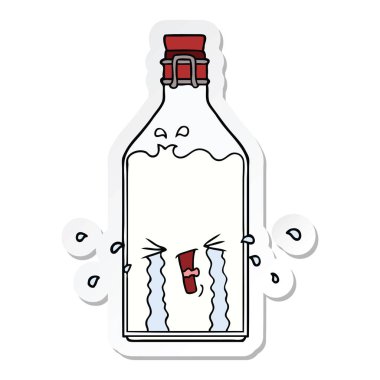 bir çizgi film eski şişe etiket