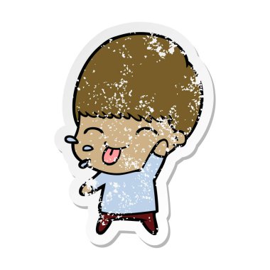 bir çizgi film sakin çocuk sıkıntılı etiket