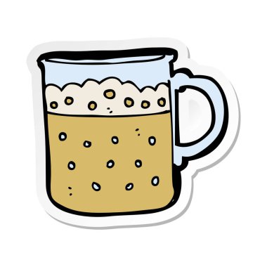 bir çizgi film kupa bira etiket