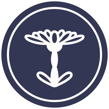 çiçek açan çiçek dairesel simgesi