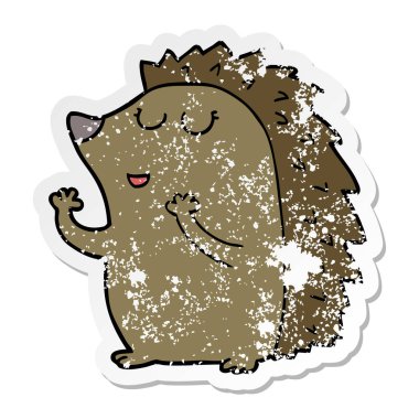 bir çizgi film kirpi sıkıntılı etiket