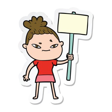 bir çizgi film kadının etiket