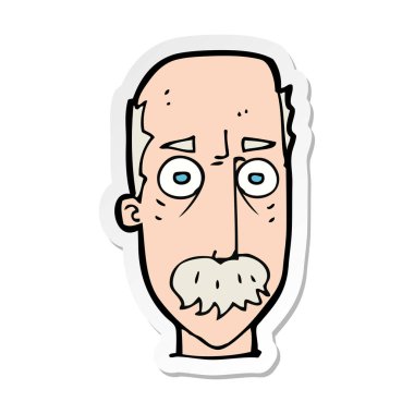 etiket bir çizgi film adamın bıyıklı