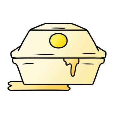 Degrade çizgi film doodle lokanta hamburger kabı