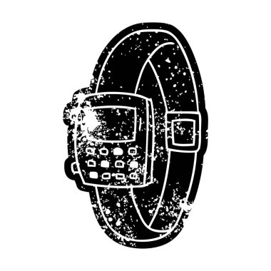 bir retro izlemek çizim grunge simgesi