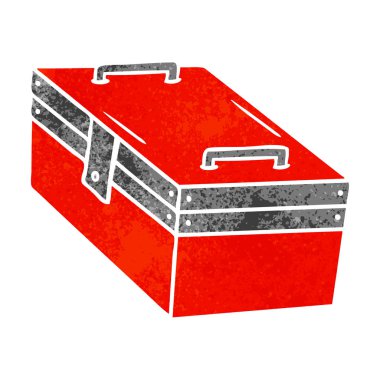 Retro karikatür doodle metal araç kutusu