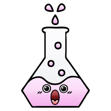 bilim bir beher gradyan gölgeli karikatür