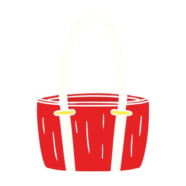 elle çizilmiş karikatür doodle büyük bir kırmızı torbanın