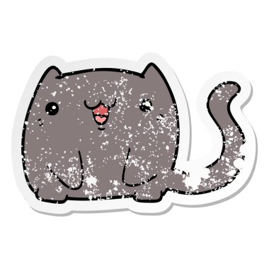 bir karikatür kedi sıkıntılı etiket