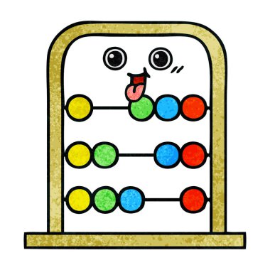 Retro grunge doku karikatür abacus