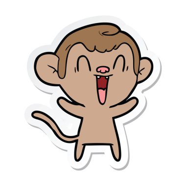 etiket bir karikatür komik maymun