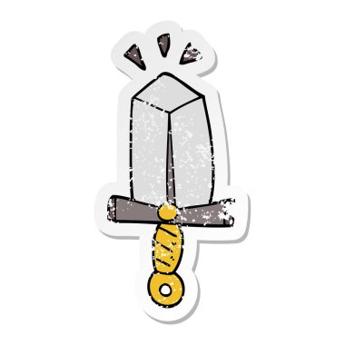 bir çizgi film kılıç sıkıntılı etiket