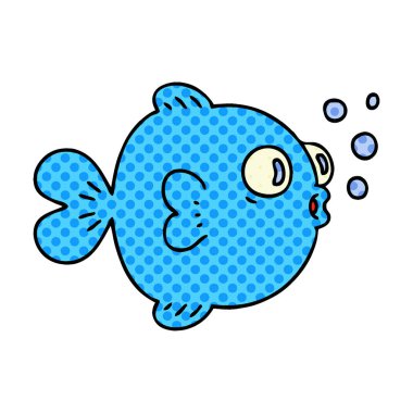 ilginç çizgi roman tarzı çizgi film balık 