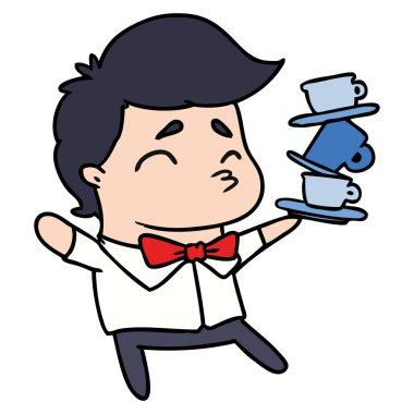 kawaii şirin garson, çizgi film