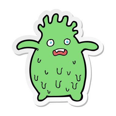 etiket bir karikatür komik çamur Monster