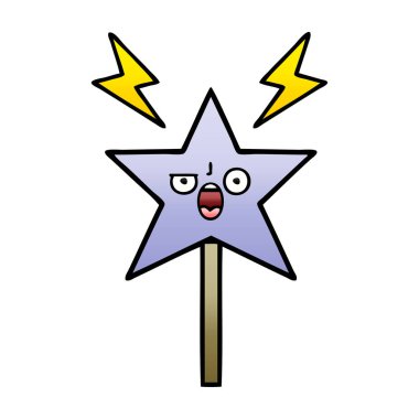 sihirli bir değnek degrade gölgeli çizgi film